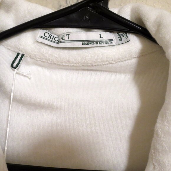 Criquet Shirt Mens Large New Short Sleeve Terry Cloth Polo White - Picture 3 of 7